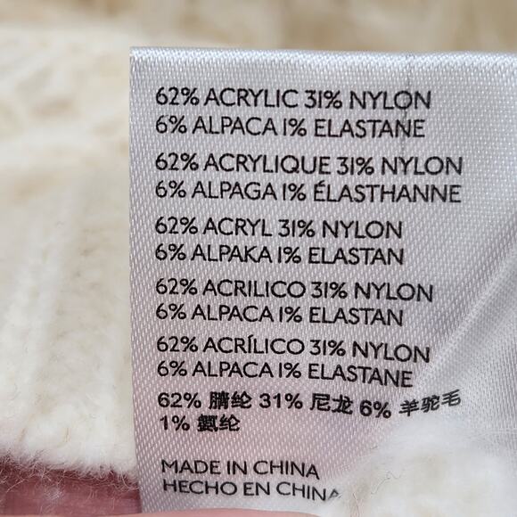 Anthropologie Cream Alpaca Blend Bia Chunky Knit Tunic Sweater Women's XS - Picture 5 of 11